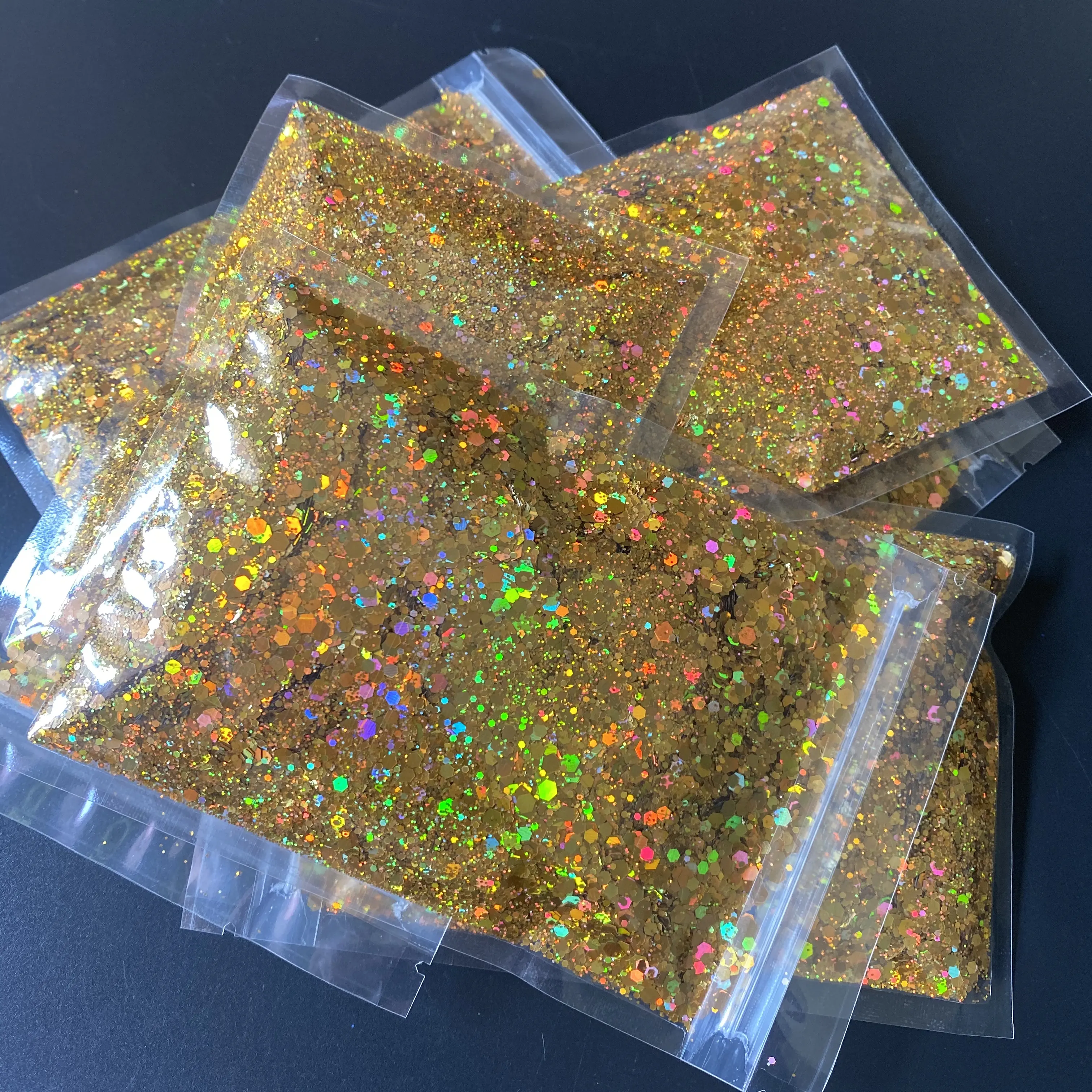 Fabricant de paillettes artisanales Mélange holographique en gros Chunky Résine époxy Glitter