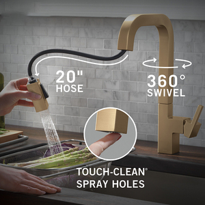 Grifo de Cocina de Acero Inoxidable Cepillado de Arco Alto, Caño Giratorio, Monomando, Mezclador de Agua Fría y Caliente, Fácil de Instalar para Sudamérica - Product Image 2