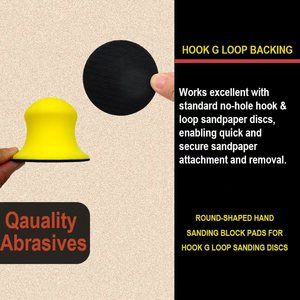 Tampon de polissage manuel rond en PU de 4 pouces (60 mm) avec fixation auto-agrippante pour outils abrasifs et finition - Product Image 4