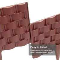 Bordure de Jardin Sans Terrassement, Flexible, Effet Rotin, 10 Pièces, Bordure de Pelouse en Plastique pour Parterres de Fleurs, Allées et Aménagements Paysagers