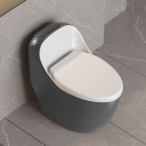 TAME人気新デザインマットレッドブラックグレーカラー、ホワイトカバーシート付きワンピーストイレ、バスルームセラミックトイレボウル - Product Image 2