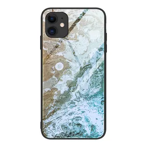 Étuis de téléphone apple en verre trempé, coque de protection, en marbre, pour iPhone 7, 8, X, XR, Xs Max, 11/11 PRO, MAX, 12