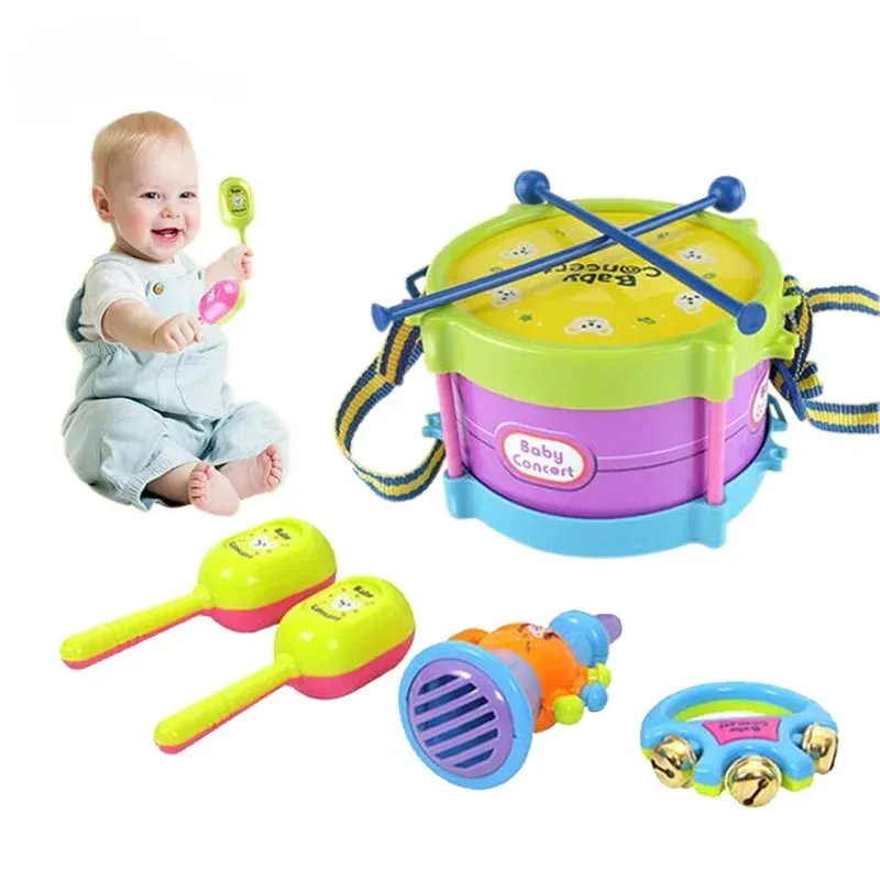 Bambini carini Drum tromba giocattolo musica a percussione strumento Band Kit di apprendimento precoce giocattolo educativo per bambini bambini regalo per bambini