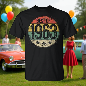T-shirt Best of 1963 pour hommes et femmes, 62e anniversaire pour les personnes de 62 ans, vêtements promotionnels - Product Image 3