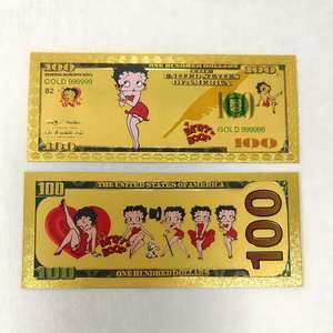 Vergoldeter Betty Boop Foliengeldschein als Gedenkstück, Sammlerstück, Geschenk und Souvenir - Product Image 6