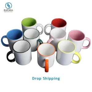 Savall 주문 찻잔 로고 세라믹 커피잔 11OZ 사기그릇 찻잔 승화는 백색 차 caneca 파라 tazas 이하 paralimar를 공백합니다