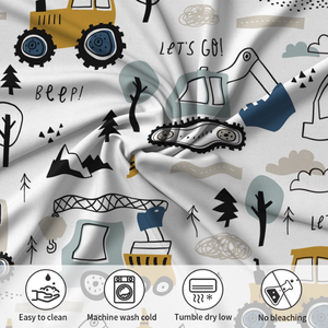 Juego de Sábanas Ajustadas con Estampado de Dibujos Animados para Niños, Juego de Sábanas Ajustadas con Fundas de Almohada, Tamaños Individuales, 3 Piezas - Product Image 5