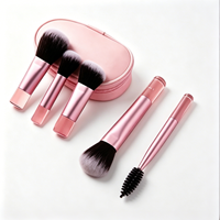 Ensemble de pinceaux de maquillage 2026 Mini portable en poils synthétiques pour fard à paupières, correcteur, eye-liner, brillant à lèvres et crayon à lèvres, avec sac à pinceaux