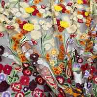 Tissu de dentelle brodée florale 3D haut de gamme Série de vêtements Haute Couture légers et respirants