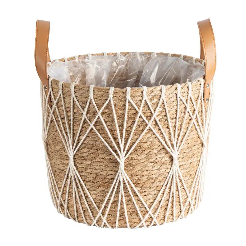 INS Hot Selling Organizer Basket small woven basket grass and cotton Rope Storage