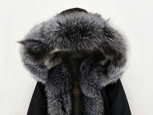 Jancoco <strong>Women</strong> Real Fur <strong>Parka</strong> Winter Warm Genuine Rabbit Fur Lining <strong>Parka</strong> Fox Fur Collar <strong>Coats</strong> - Product Image 3