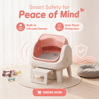 AutoScooper 12 Lite Bac à litière automatique pour chat, entrée par marchepied détachable, accès facile pour les chats, protection de sécurité par capteur infrarouge