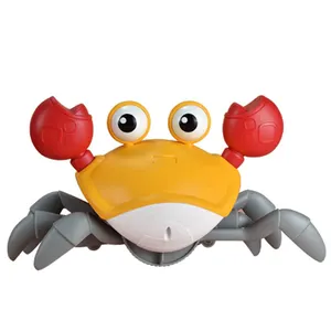 cute sensing electric runaway baby walking crab toy educational interactive electric runaway crawling crab induction toy