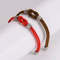 Bracelet en corde milanaise double tricotage avec fermoir magnétique en acier inoxydable, simple et polyvalent, unisexe, pour couples