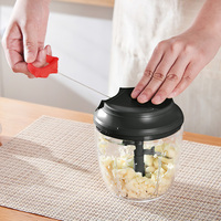 Handmatige Plastic Groenten & Vleesmolen Handpull-Type Knoflookblender En Stamper Keukengadgets Voor Gestoofde Gehakte Knoflook