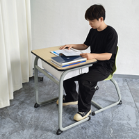 Meubles scolaires modernes, colorés, réglables et durables, bureau et chaise pour étudiants en métal MDF et acier pour salle de classe
