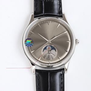 Men's Sleek Mechanical Watch with Moon Phase Function Leather Strap Stainless Steel Case for All Occasions and Daily Wear - Product Image 2