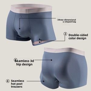Sous-vêtements pour hommes en modal anti-bactériens 5A, à angle plat, respirants, extensibles, matière douce, confort durable, boxers - Product Image 2