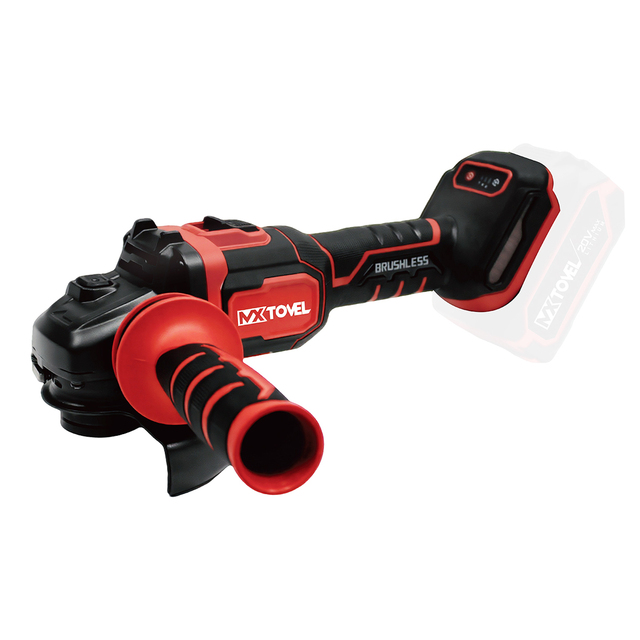 MXTOVEL Brushless Cordless Angle Grinder 20V Li-Ion Trigger 3000-8000rpm No Load Speed 125mm Disc Battery-Powered DIY Polishing