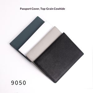 Porte-passeport en cuir véritable Pebble, ensemble d'identification en cuir de vache, housse de protection simple sans fermeture, doublure en polyester - Product Image 5