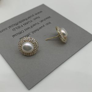 Pendientes de tuerca de moda para mujer de alta calidad Perla de agua dulce con chapado en oro Hipoalergénico y <span class=keywords><strong>no</strong></span> experimenta cambio de color - Product Image 3