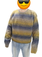 Pull en maille dégradé personnalisé pour hommes, 470 GSM, épais, doux et chaud, effet ombré, pour l'hiver, vente en gros