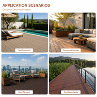 Planche de terrasse en WPC co-extrudé, imperméable, anti-termites, pour piscine, balcon, revêtement composite extérieur