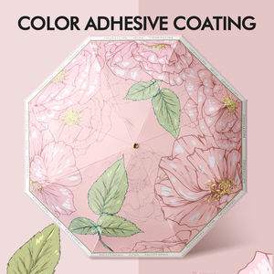 Jiuhe Version parapluie manuel à 8 os crochet incurvé poignée en caoutchouc/nylon coloré Protection solaire d'été adultes voyage Logo mariages - Product Image 4