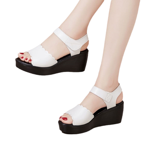 Sandalias de Plataforma Nuevas para Exteriores, de Punta Abierta, con Plataforma Alta, Estilo Peep Toe, Cómodas, con Suela Gruesa, de PU, para Invierno, Verano, Otoño y Primavera - Product Image 1