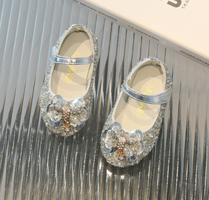 Zapatos Mary Jane para Niñas, Primavera-Verano, Punta en Pico, 4-6 Años, Cierre de Velcro, Cristales Brillantes, Estilo Princesa, Gran Venta - Product Image 4