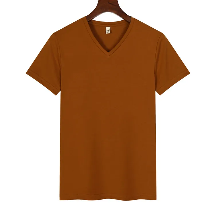 XS-3XL 100% Katoen Beste Optie Goede Kwaliteit Custome Made V-hals T-shirt Vlakte