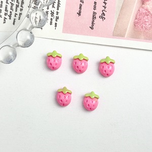 Mini breloques pour ongles en forme de fruits, en résine, à dos plat, assortiment blanc, rouge, rose, fraise, accessoires de décoration pour nail art, pour salons de manucure - Product Image 6