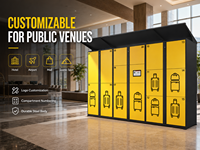 Casillero Inteligente de 15 Puertas para Equipaje, Ensamblado, para Negocios de Alquiler, Resistente a la Intemperie, con Certificación CE, para Turistas