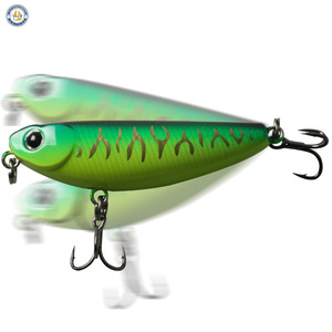 Minnow Lure Topwater Bait <b>Floating</b> Surface <b>Fishing</b> Lure For Bass Hard Bait With Treble Hooks White Orange Black Speckled Pattern - Product Image 4