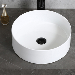 Lavabo Moderno de Cerámica para Encimera, Fácil de Limpiar, de Forma Redonda, para Apartamento, Casa, Baño - Product Image 4