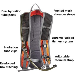 Sac à dos d'hydratation de sport extérieur personnalisé en gros 2L haute visibilité avec poche à eau intégrée - Product Image 5