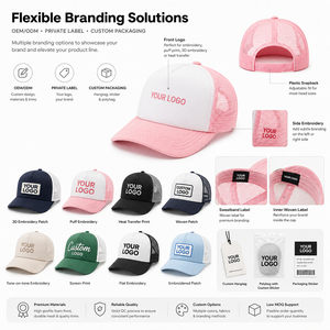 Cappello Trucker Personalizzato con Logo Ricamato 3D, Retro in Rete, Nero e Bianco, Snapback per Streetwear - Product Image 2