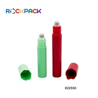 Flacons roll-on en plastique colorés de 10 ml, 15 ml, 20 ml, 30 ml avec bille en acier et capuchon spécial pour déodorant