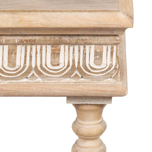 Traditional Wooden Nightstand with Hand Carved Detail Lower Shelf Solid Wood <b>Bedside</b> <b>Table</b> Bedroom Storage Furniture Home Decor - Product Image 5