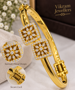 Bracelet en or 22 carats Kada 7,19 grammes, fait main, or fantaisie, pour femmes, pour les mariages, bijoux indiens traditionnels - Product Image 2