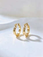 Boucles d'oreilles créoles martelées en or véritable 18 carats pour femmes, créoles clicker texturées, bijoux personnalisés en gros