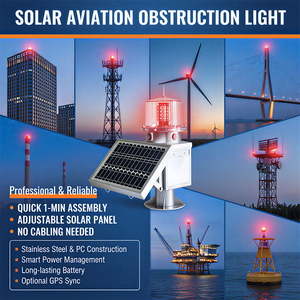 Luz de Obstrucción Aérea Solar LED, Impermeable IP65, con 20 Días de Autonomía, Baliza de Obstrucción para Estructuras de Gran Altura - Product Image 2