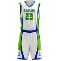 Ensemble uniforme de basket-ball personnalisé pour hommes en polyester, respirant, pour l'entraînement estival, avec logo par sublimation et nom d'équipe