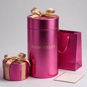 Trendy Metallic Silver Cardboard Round Cylinder <b>Box</b> for Fashion Accessories Jewelry Packaging Custom Logo Wholesale - Product Image 1