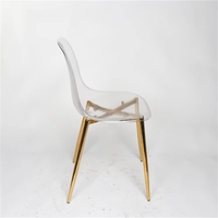 Chaise de salle à manger moderne en PET transparente, style cristal, pour café, vente en gros fournisseur