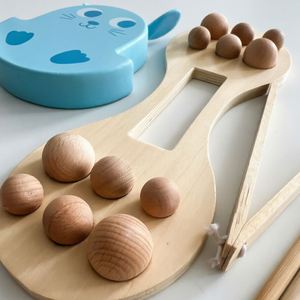 Nouveau design spécial : Jouet d'activités créatif et amusant en forme de lapin, avec perles en bois naturel et jeu de blocs d'équilibre - Product Image 4