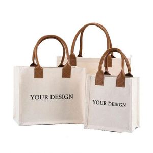 Bolsa de Lona Cuadrada de Alta Calidad para Mujer, con Logotipo Personalizado, Bolsa de Compras de Lona de Algodón Laminada con Asa de PU - Product Image 5