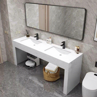 Solution Complète XINGRUO pour Projets Hôteliers et Villas : Meuble-Lavabo Haut de Gamme en Pierre pour Suite Parentale (Modèle Homme et Femme)