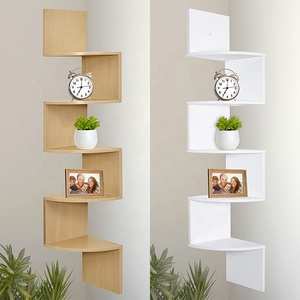 Tự làm màu trắng phòng tắm nổi góc kệ bền <span class=keywords><strong>MDF</strong></span> Laminate tường kệ 7.75 "L x 7.75" W x 48.5 "H - Product Image 2