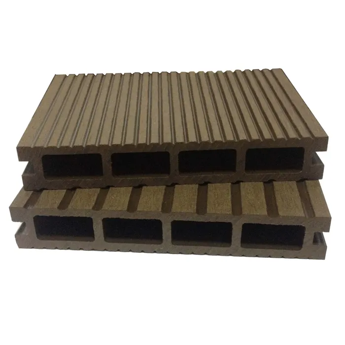Hollow profile waterproof outdoor terrace landscaping 146*24 mm WPC PVC carefree wood composite garden decking